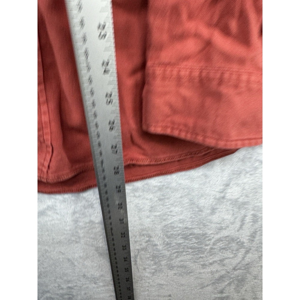 Orvis Active Fit Pearl Snap Long Sleeve Button Down Shirt Linen Blend Red Mens L - Picture 6 of 6
